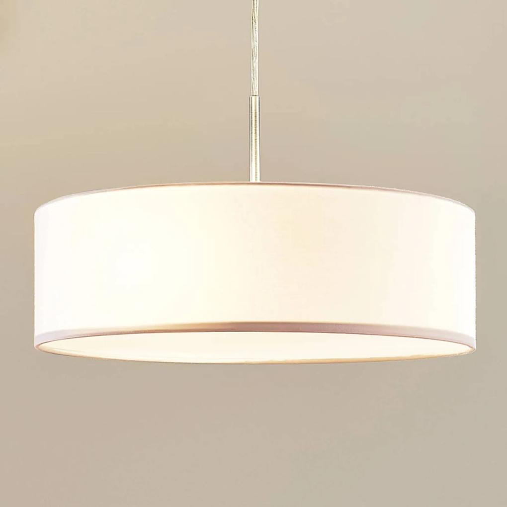 Závesná lampa Sebatin 40 cm krémová