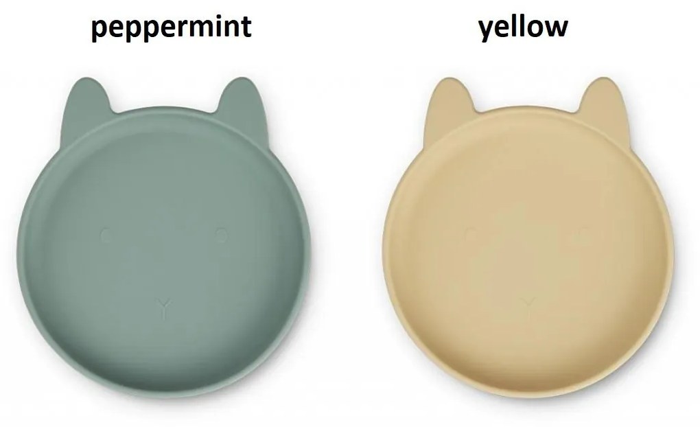 LIEWOOD Detský tanier Rabbit Peppermint/Wheat Yellow 17 cm Peppermint