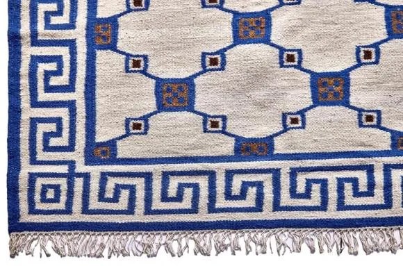 Diamond Carpets koberce Ručne viazaný kusový koberec Geo DESP P82 Silver Blue - 140x200 cm