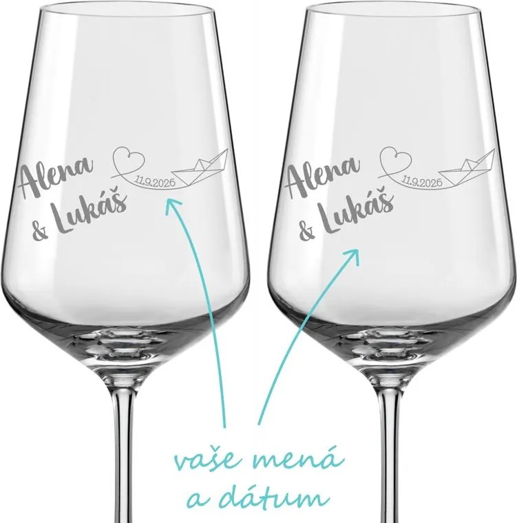 Svadobné poháre na víno Plavba 2 ks