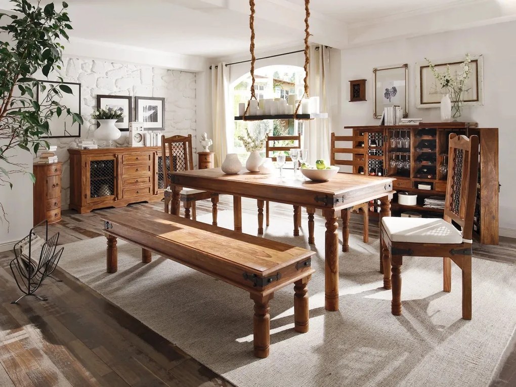 furniture-nabytek.cz - Masivní jídelní stůl Merlin z palisandru, lakovaný, hnědý – 180×90 cm
