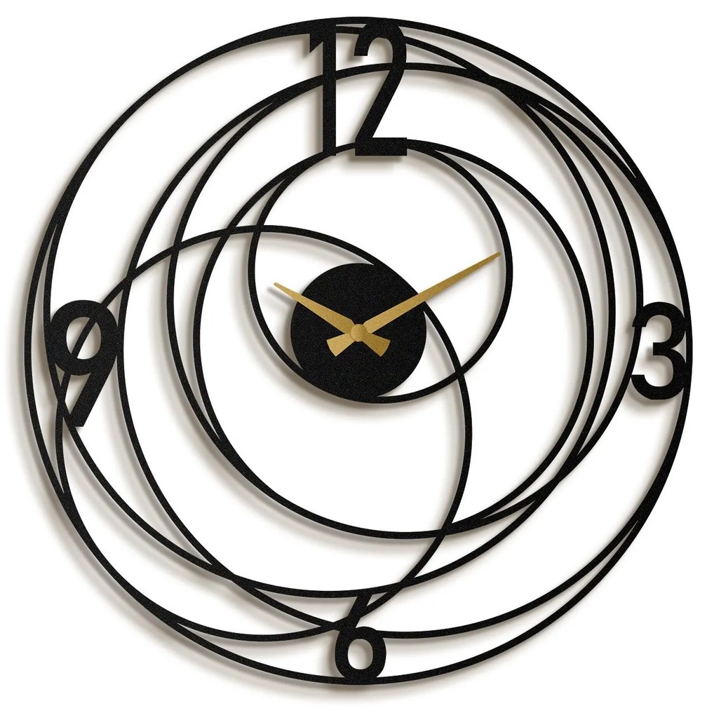 Nástenné kovové hodiny Clock Big Bang čierna