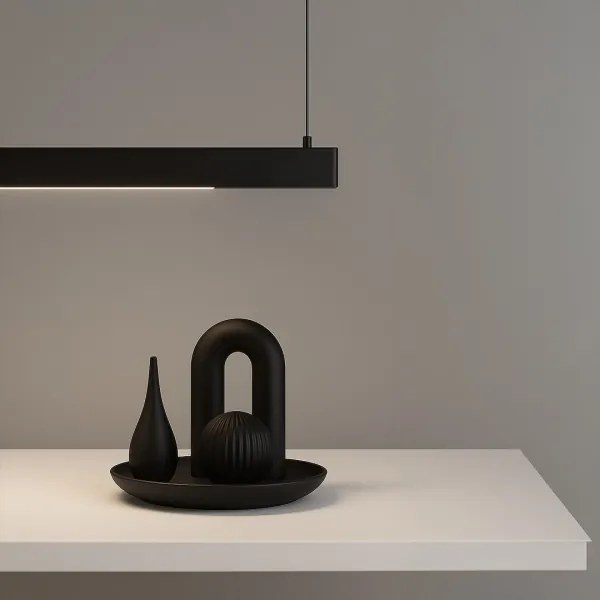 LED luster na lanku LINEA LED/36W/230V 3000/4000/5700K CRI 90 čierna