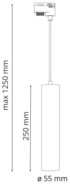 Luster na lanku do lištového systému MARIBEL 3xGU10/10W/230V + 1 m lištový systém