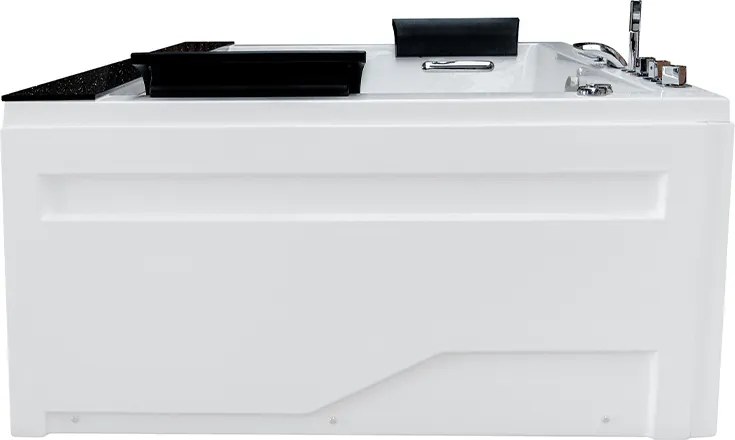 BPS-koupelny Hydromasážna vírivá vaňa KALAMBO 914 BL190x150 Čierna/Biela s ohrevom vody