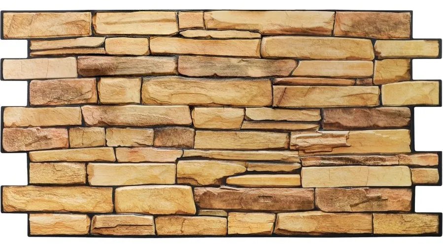 Obkladové panely 3D PVC TP10006921, cena za kus, rozmer 980 x 498 mm, kameň pieskový, GRACE