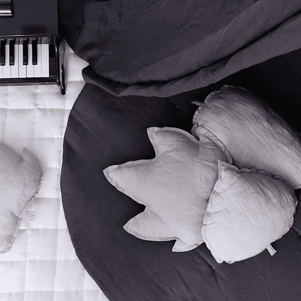 Detská ľanová podložka na hranie grafitová