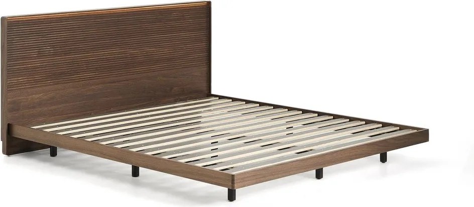 Hnedá dvojlôžková posteľ z brezového dreva s roštom 160x200 cm Norlen – Kave Home