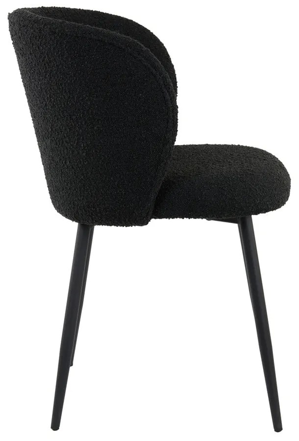 Čierne čalúnené jedálenské kreslo Elyna – Light & Living