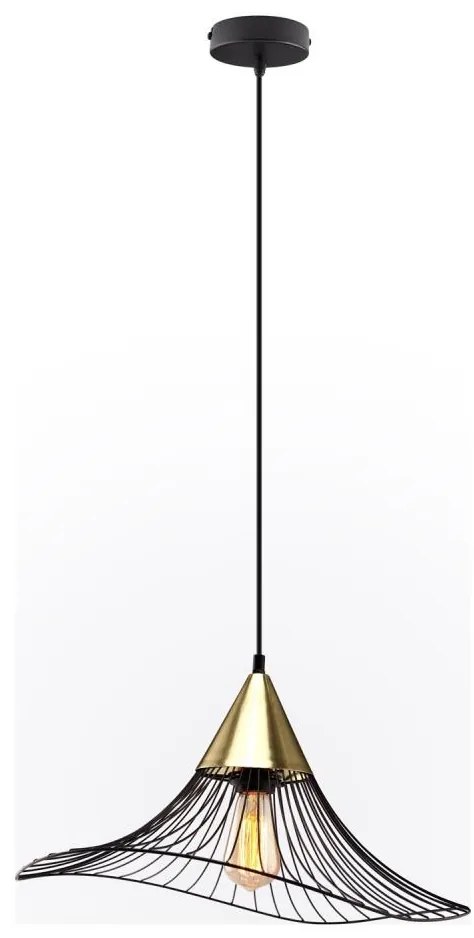 Luster na lanku ALURA 1xE27/60W/230V pr. 50 cm čierna