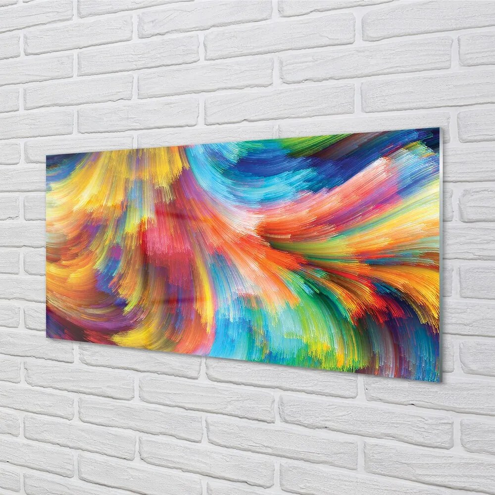 Sklenený obraz Nepravidelné farebné prúžky fraktály 100x50 cm