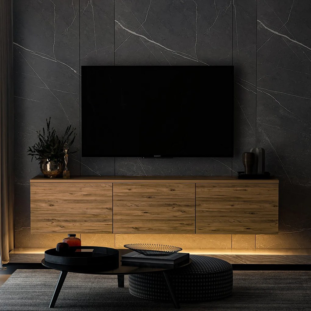 TV stolík Neon Illuminated Atlantic Pine