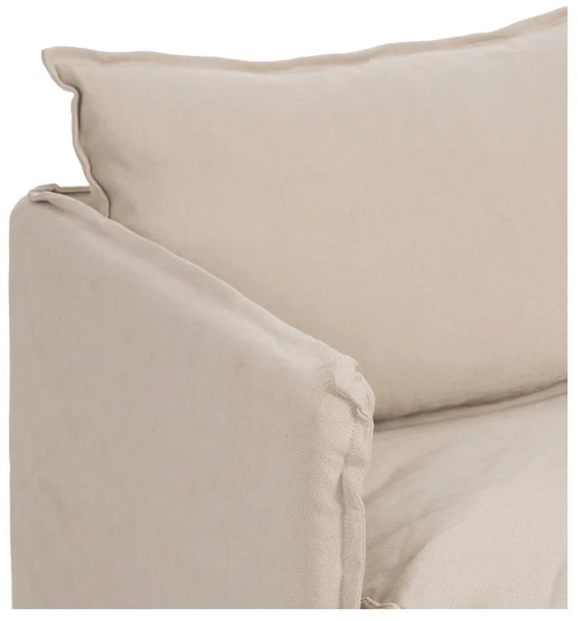 Krémová ľanová pohovka 180 cm – Ixia