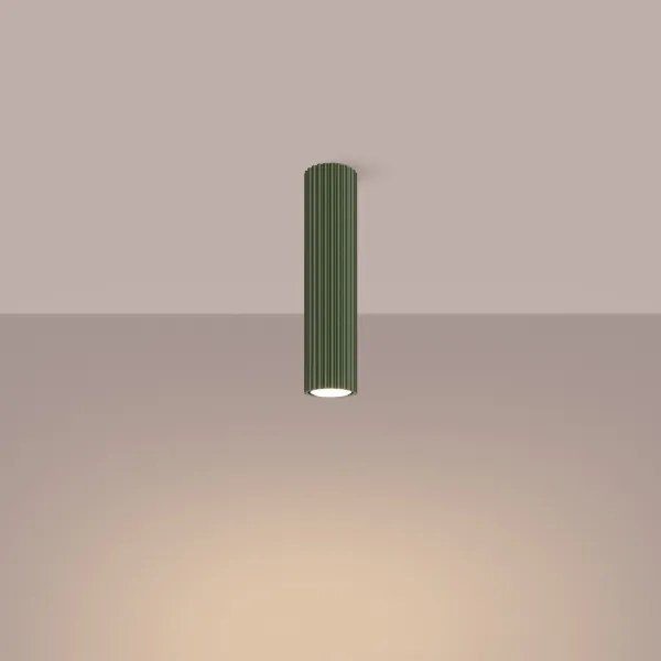 Sollux SL.1608 - Bodové svietidlo KARBON 1xGU10/10W/230V 30 cm zelená