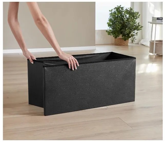 Livarno home Lavica s úložným priestorom, 82 x 40 x 40 cm (čierna) (100384099)