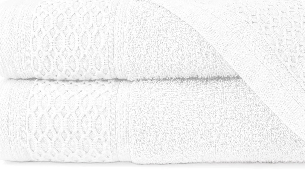 BAVLNENÉ UTERÁKY SOLANO SADA 1 KS 30X50 CM, 1 KS 50X90 CM, 1 KS 70X140 CM BIELA