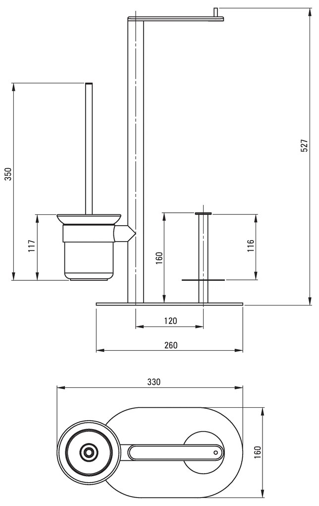 Deante Round, 3-funkčný držiak pre toaletný papier, WC kefu a zásobník toaletného papiera, čierna matná, DEA-ADR_N732