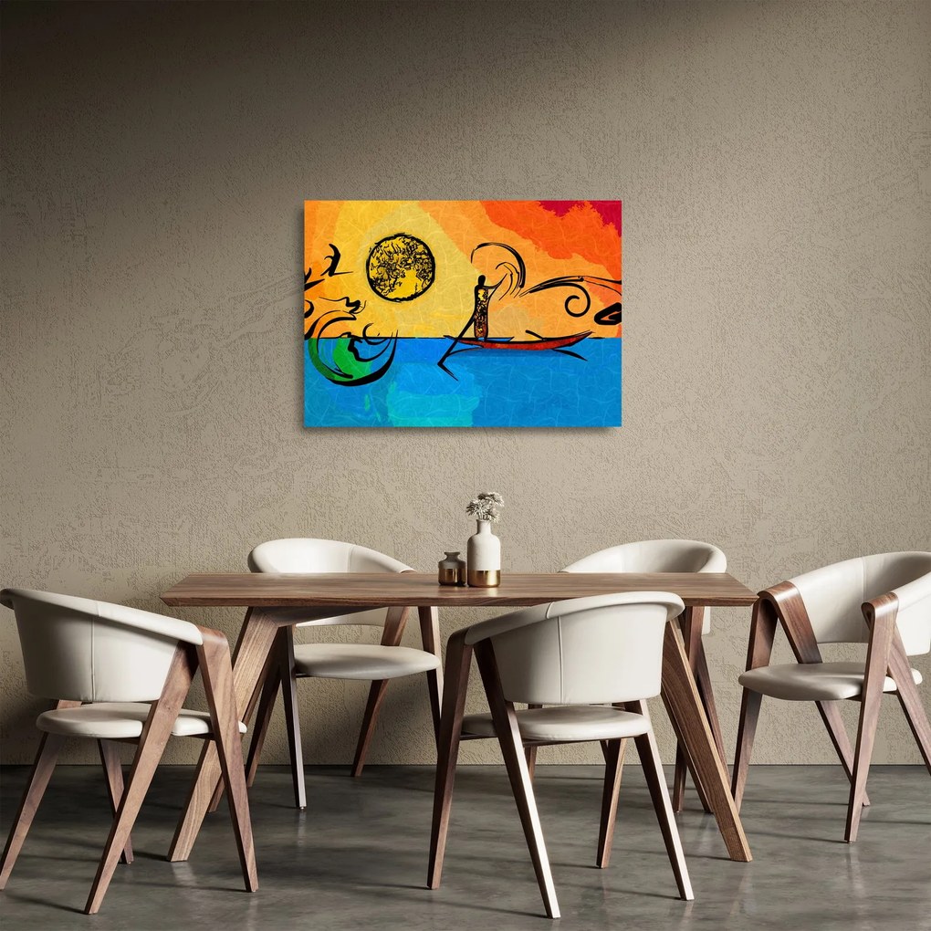 Sklenený obraz starovekej maľby (70x50 cm)