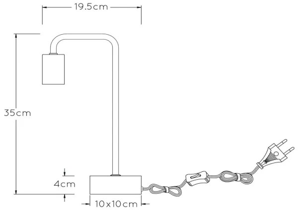 Lucide 45565/01/30 - Stolná lampa LORIN 1xE27/40W/230V čierna
