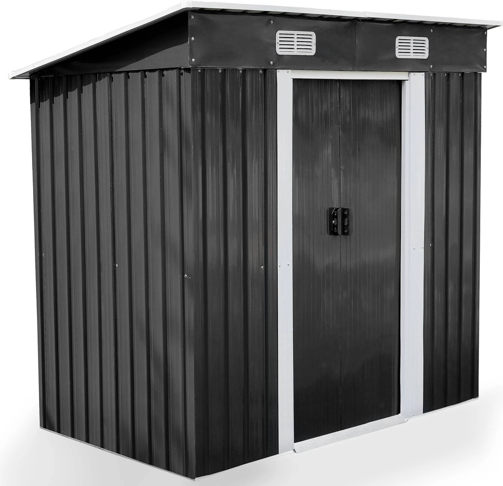 Záhradný domček BestBerg BBSH-406A / 2,25 m² / 121 x 194 x 192 cm / antracitová/biela
