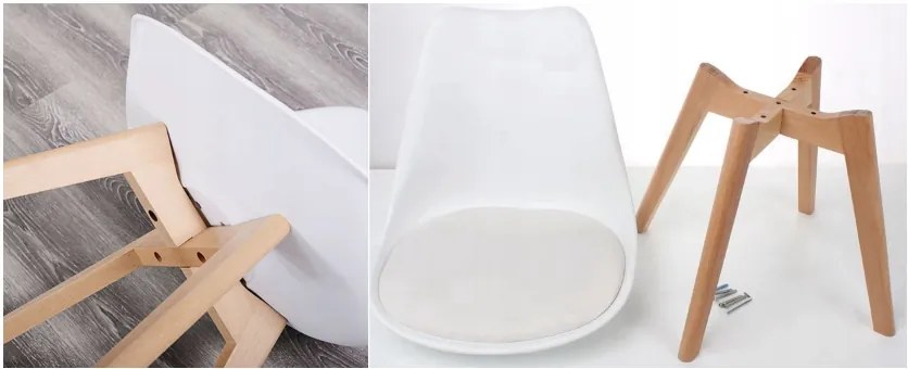 Bestent Jedálenská stolička bielo-čierna škandinávsky štýl Basic