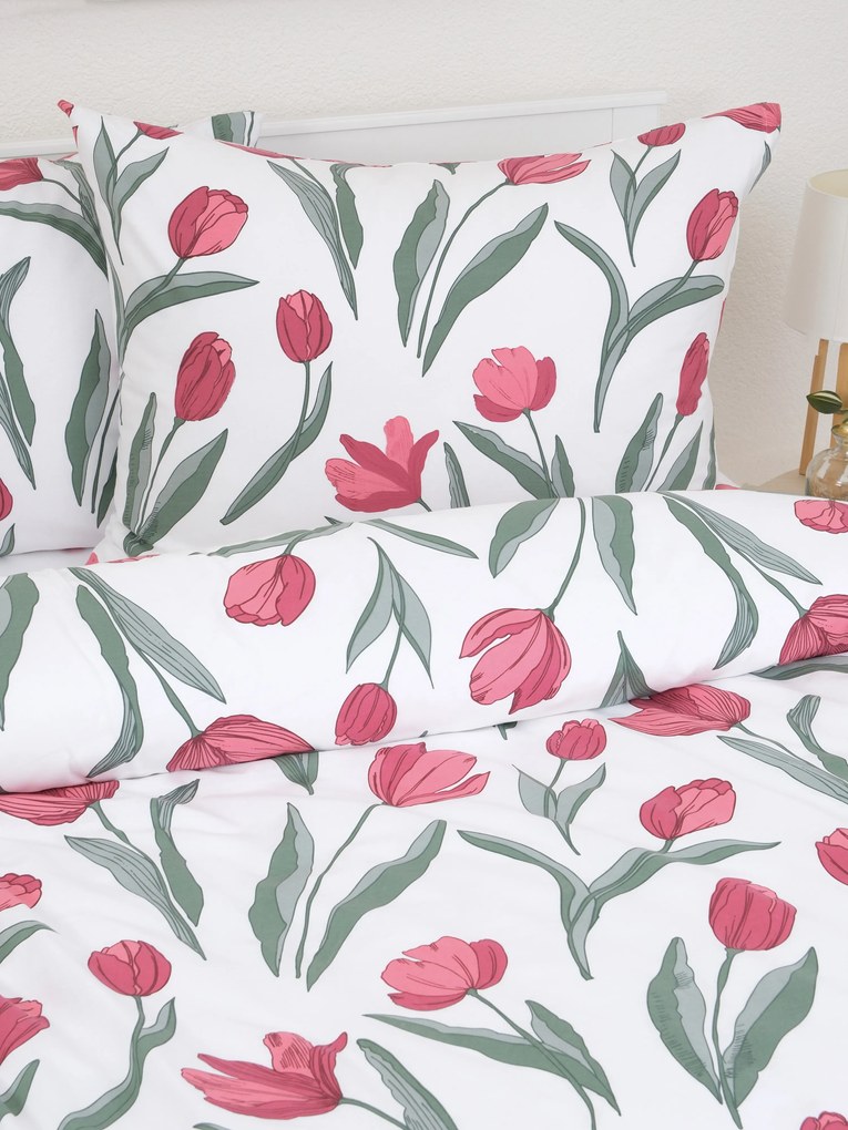 Predĺžené bavlnené obliečky Renforcé – Tulipány