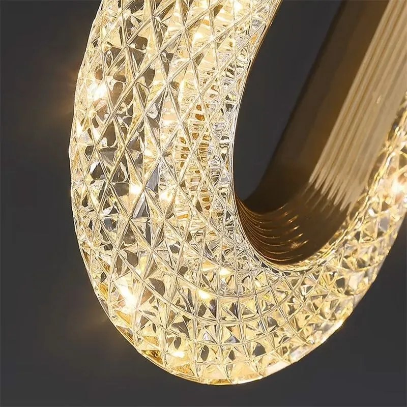 Toolight Toolight, LED krištáľový závesný luster, 7W, 500lm, G113-1CP, zlatá, OSW-09708