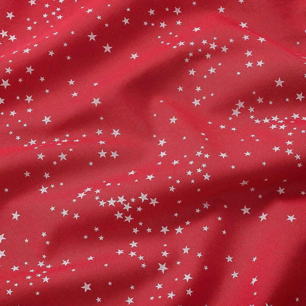 Goldea vianočný záves valencia - hviezdičky na červenej 240x135 cm