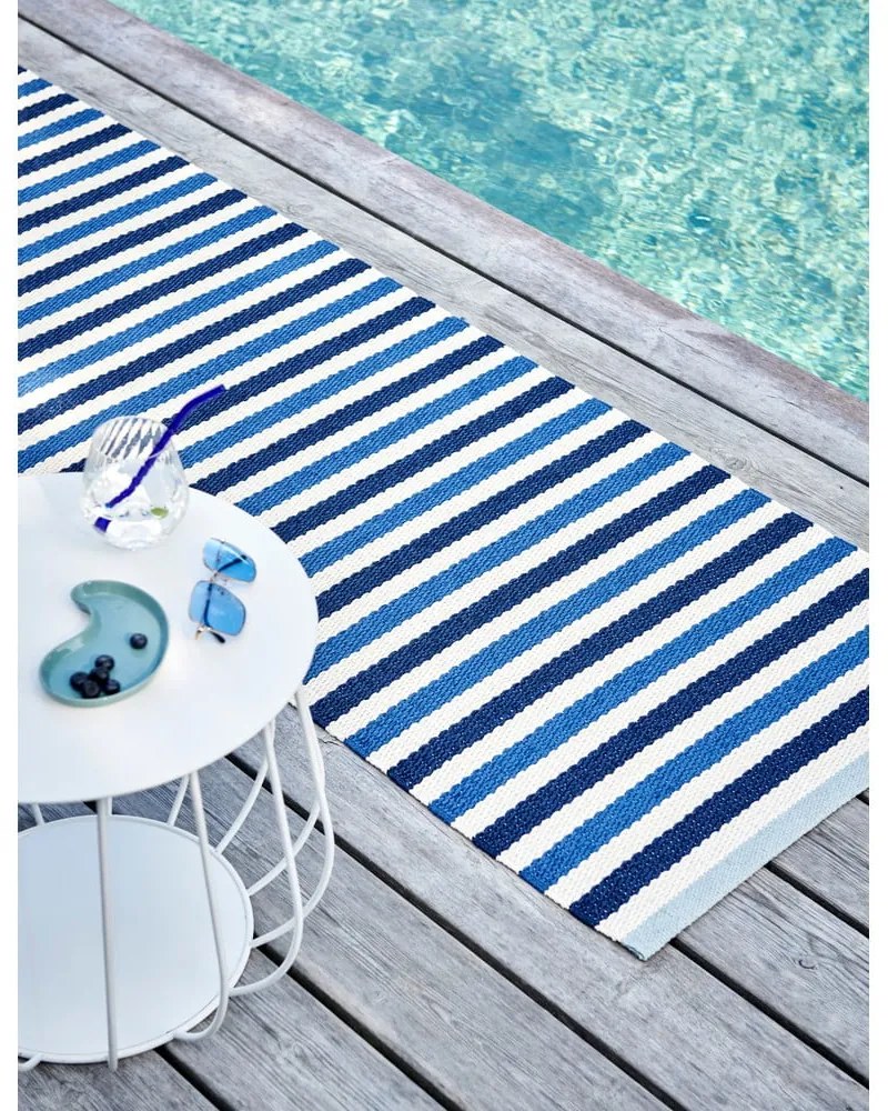 Modro-krémový vnútorný a vonkajší koberec 70x120 cm Teo Denim – Pappelina