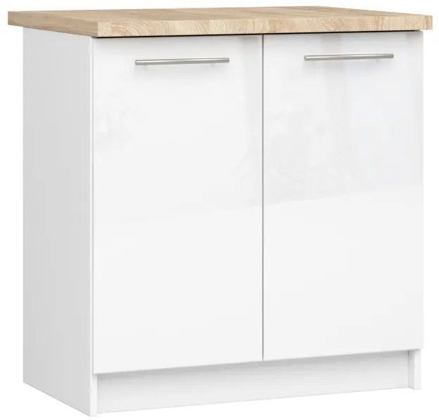 Spodná kuchynská skrinka s doskou OLIWIA S80 biela, lesk