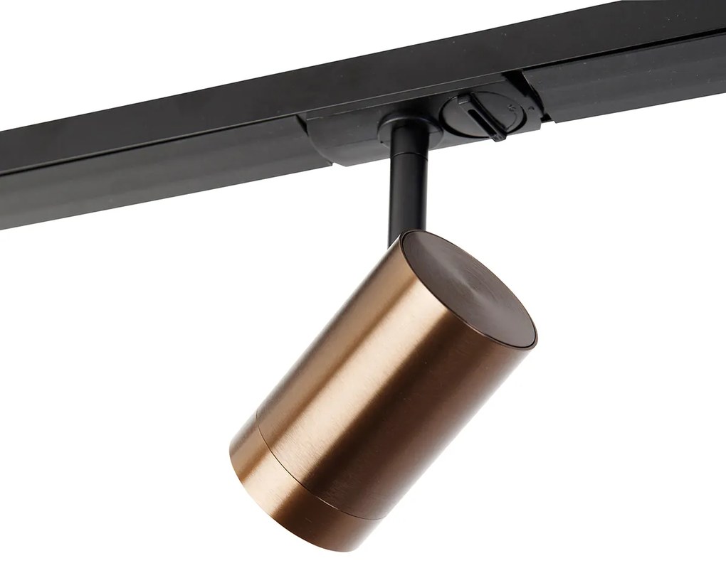 1-fázový koľajnicový systém tmavý bronz so 4 reflektormi a I napájacím štvorhranom - Jeana