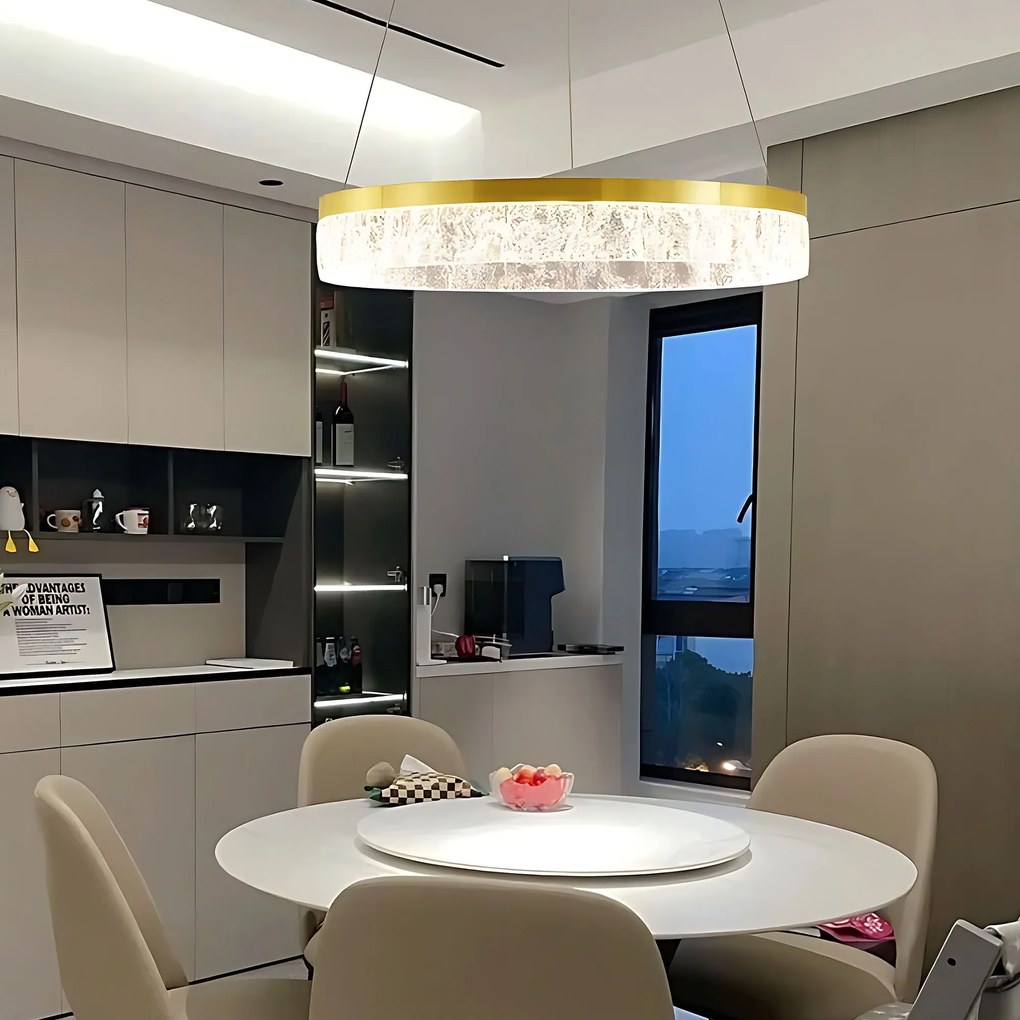 Toolight Toolight, LED závesné osvetlenie 80cm, 50W, 3000K, LHJ047-CP, zlatá lesklá, OSW-50022