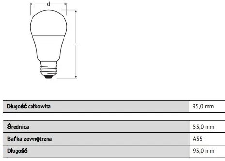 LED žiarovka E27 A40 4,9W = 40W 470lm 2700K Warm 200° OSRAM