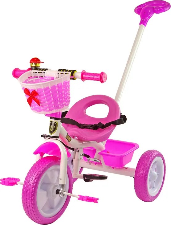LEAN Trike Trojkolka PRO100 ružová s košíkom kolesá EVA