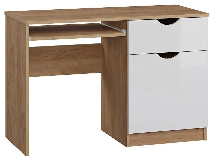 Písací stôl Tymeo 1d1s D.craft zlatý+Biely Lesk