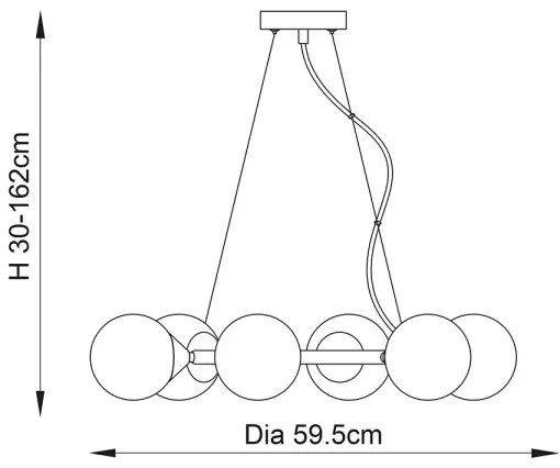 Endon 106390 - Luster na lanku OTIS 6xG9/3W/230V zlatý