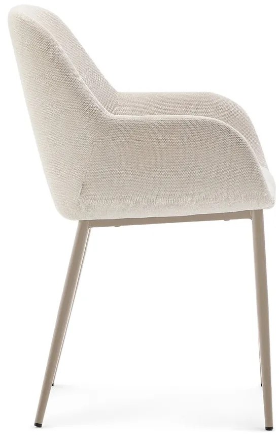 Krémovobiele čalúnené jedálenské kreslo Konna – Kave Home