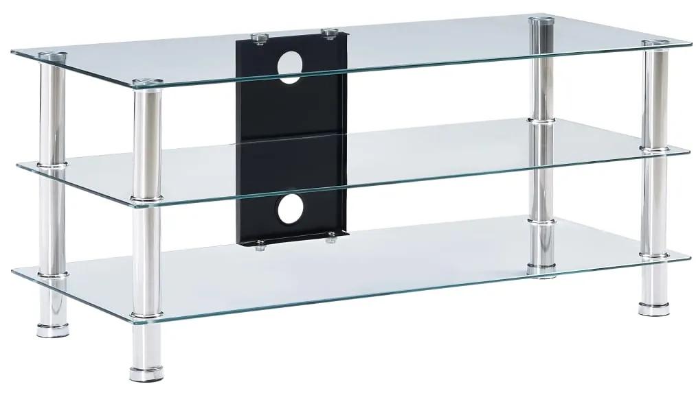 vidaXL TV stolík priehľadný 90x40x40 cm tvrdené sklo
