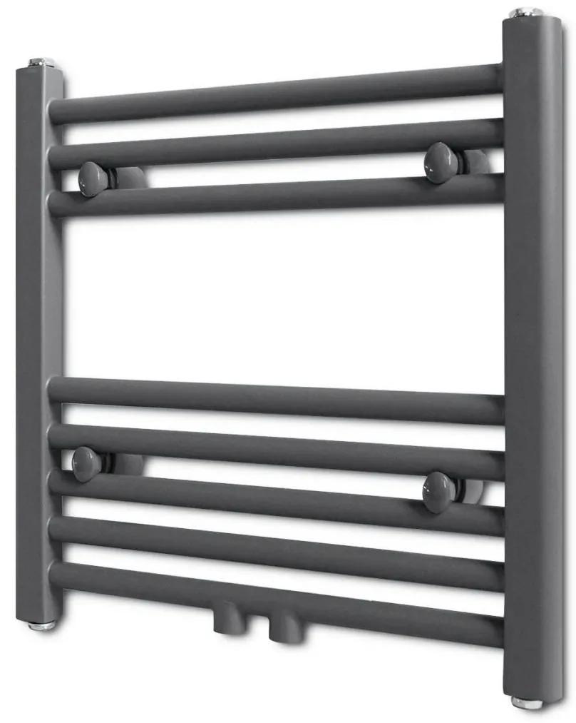 vidaXL Rebríkový radiátor na centrálne vykurovanie, rovný, 480 x 480 mm, šedý