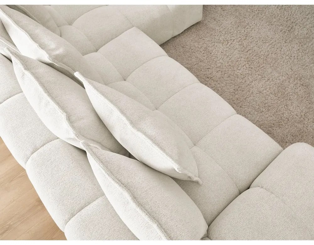 Biela ženilková rozkladacia/s úložným priestorom rohová pohovka (pravý roh/s leňoškou) Everest – Bobochic Paris