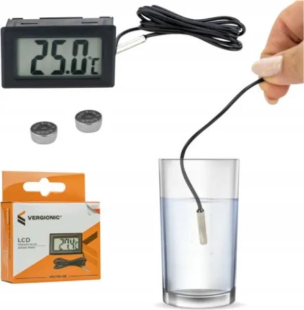 Elektronický LCD izbový teplomer s sondou