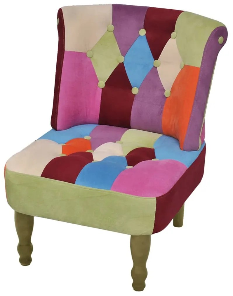 vidaXL Francúzske kreslo v štýle patchwork, látka