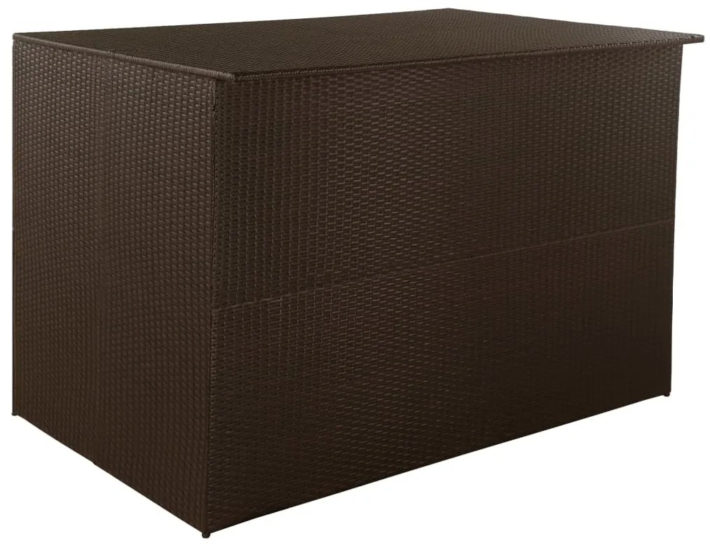 vidaXL Záhradný úložný box hnedý 150x100x100 cm polyratanový