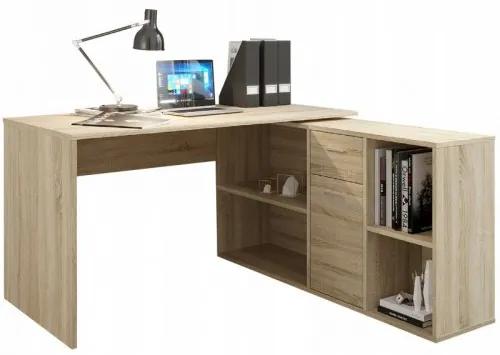 Kancelársky stôl v tvare L - drevený efekt