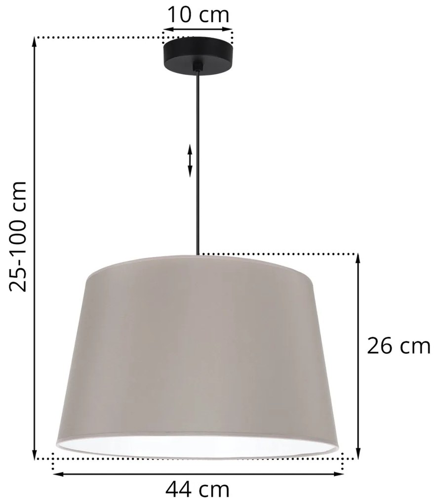 Závesné svietidlo Gaja, 1x béžové textilné tienidlo, (fi 44cm), b