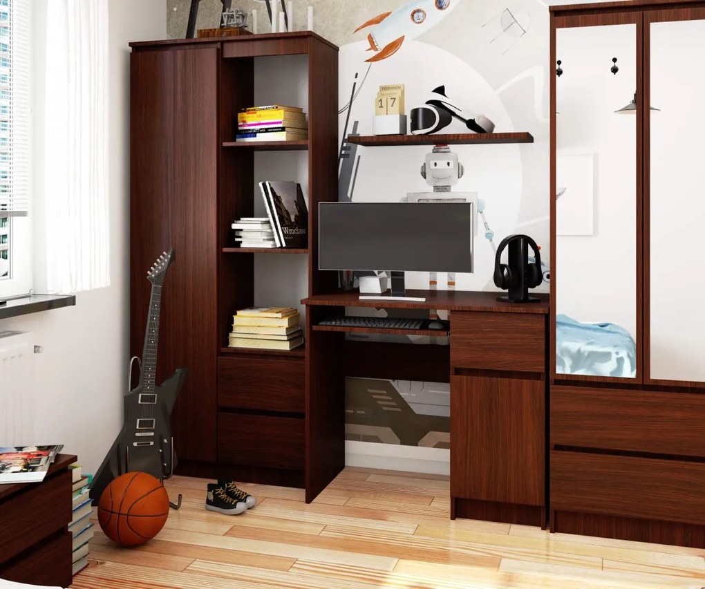 Psací stôl PIKSEL 90 cm wenge pravý