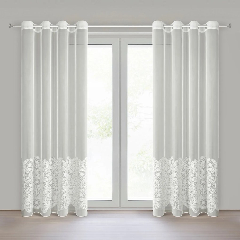 ZÁCLONA NA KRÚŽKOCH LIZA 140X250 CM PRIRODNÁ