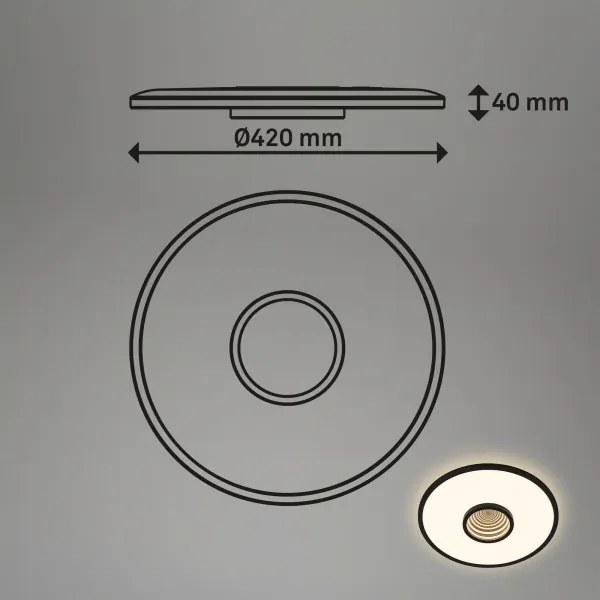 Briloner 3847015 - LED stropné svietidlo TORO LED/18W/230V pr. 42 cm čierna