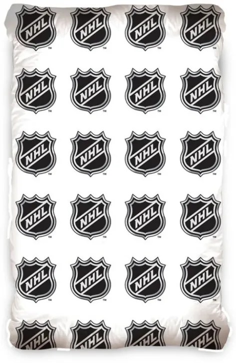 Bavlnená plachta NHL LOGO WHITE 90x200 cm