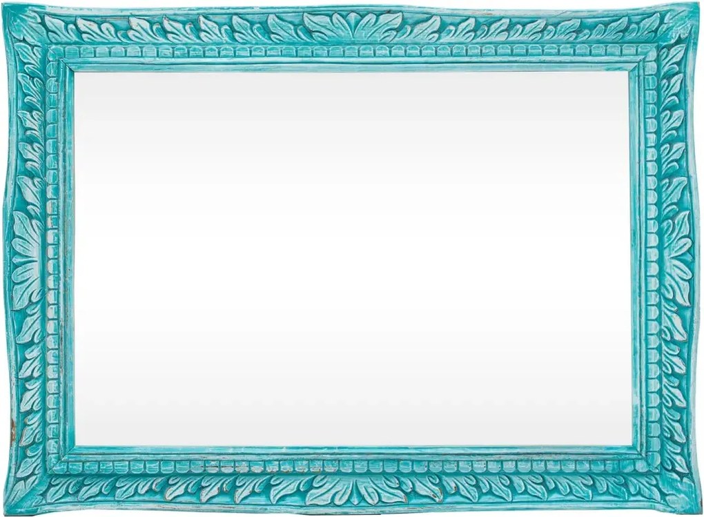furniture-nabytek.cz - Masívne zrkadlo Santa Cruz z mango dreva, modré – 80×60 cm